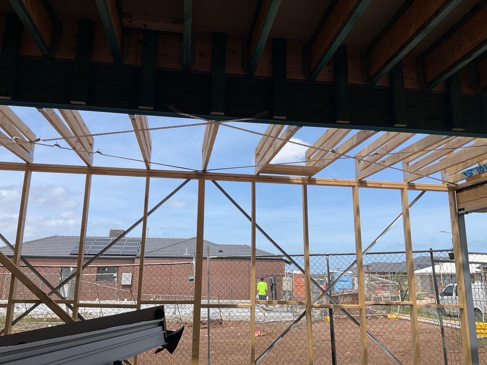 Roof bracing not yet installed when the frame was offered for inspection, Werribee