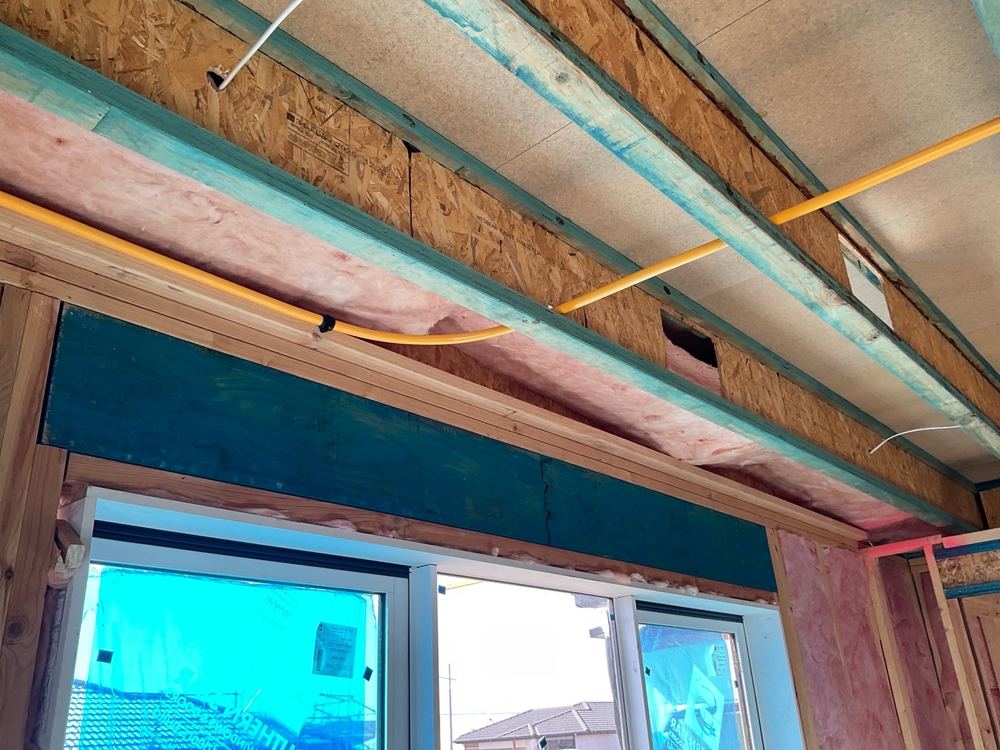 Wall batts missing in places with the plasterer about to start, found during a lock-up inspection in Werribee